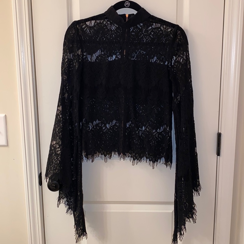 Minkpink Black Lace Bell Sleeve